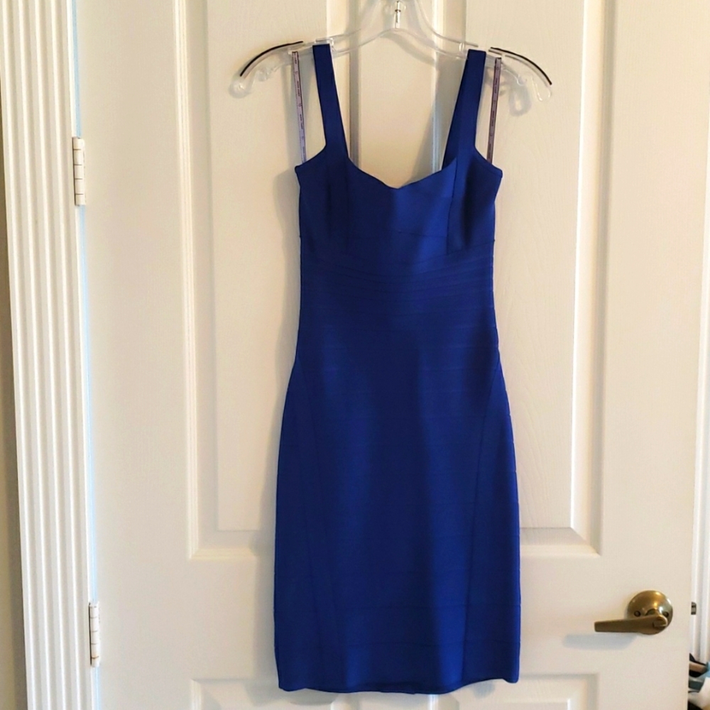 Herve Leger Sheath Bodycon  mini Iconic bandage dress in Ultramarine. Si…